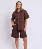 Foxwood Daisy S/S Shirt - Chocolate