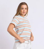 Foxwood Pure Stripe Tee - Cool Blue