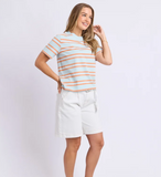 Foxwood Pure Stripe Tee - Cool Blue