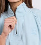 Foxwood Piped Zip Crew - Cool Blue