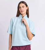 Foxwood Piped Zip Crew - Cool Blue