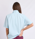 Foxwood Piped Zip Crew - Cool Blue