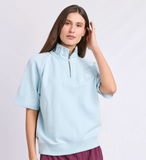 Foxwood Piped Zip Crew - Cool Blue