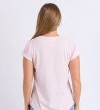 Foxwood Effortless Contrast Tee - Ballerina Pink