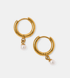 Milla Heart Kira Pearl Drop Earrings - Gold