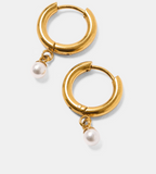 Milla Heart Kira Pearl Drop Earrings - Gold