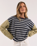 Foxwood Mash Up Stripe Tee LS - Blue/ Green