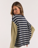 Foxwood Mash Up Stripe Tee LS - Blue/ Green