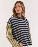 Foxwood Mash Up Stripe Tee LS - Blue/ Green