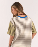 Foxwood Mash Up Stripe Tee SS - Cream/ Green