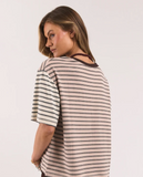 Foxwood Mash Up Stripe Tee SS - Pink / Cream