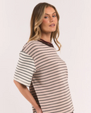 Foxwood Mash Up Stripe Tee SS - Pink / Cream