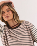 Foxwood Mash Up Stripe Tee SS - Pink / Cream