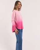 Foxwood Simplified Dip-Dye Crew - Pink Ombre