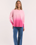 Foxwood Simplified Dip-Dye Crew - Pink Ombre