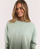 Foxwood Simplified Dip-Dye Crew - Sage Ombre