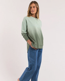 Foxwood Simplified Dip-Dye Crew - Sage Ombre