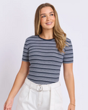 Foxwood Leona Rib Top - Navy