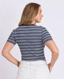 Foxwood Leona Rib Top - Navy