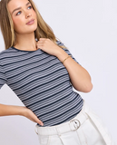 Foxwood Leona Rib Top - Navy