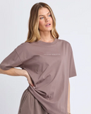Foxwood Captain Tee - Walnut/White