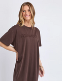 Foxwood Simplified Tee Dress - Coffee