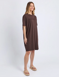 Foxwood Simplified Tee Dress - Coffee