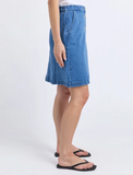 Foxwood Amy Skirt - Mid Blue Wash