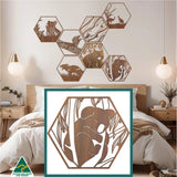 Australian Timber Hexagon Wall Art: Koala