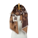 Reversible Multi Gingko Scarf - Camel