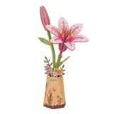 Robotime Wooden Bloom - Pink Lily