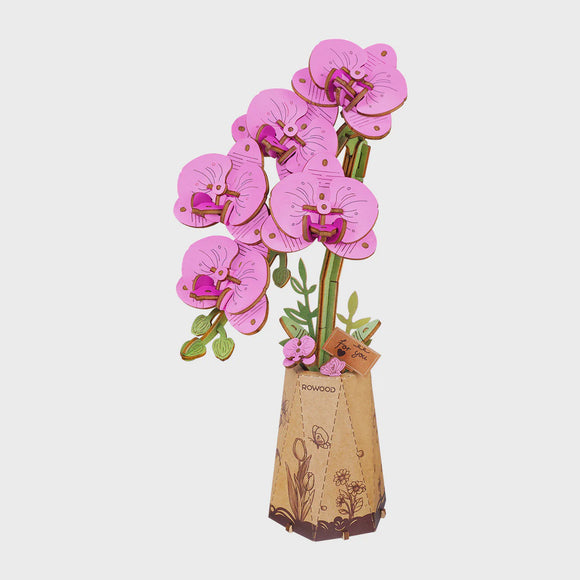 Robotime Wooden Bloom - Purple Moth Orchid
