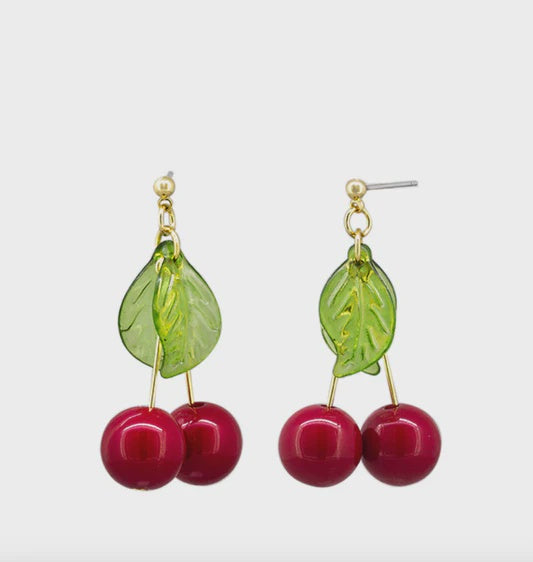 Tiger Tree Earring - Cherry Delight