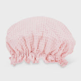 Waffle Cotton Shower Cap - Pink
