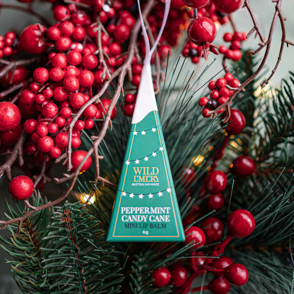Mini Lip Balm Ornament - Peppermint Candy Cane