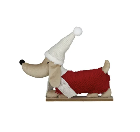 Christmas Wooden Sausage Dog 29x5x25