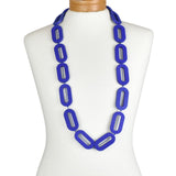Wooden Chunky Necklace - Navy