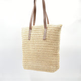 Lightweight Woven Shoulder Tote Bag - Sand