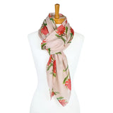 Waratah Flower Scarf - Beige