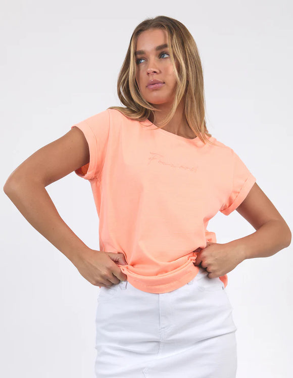 Foxwood Signature Tee - Neon Peach