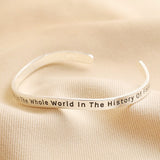 Adjustable Organic Meaningful Bangle Favourite Person Silver