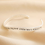 Adjustable Organic Meaningful Bangle Sisters Silver