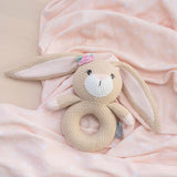 Jersey Swaddle & Rattle - Amelia the Bunny