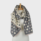 Reversible Multi Polka Dots Scarf - Grey
