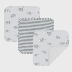 Wash Cloth 3pk - Watercolour Elephant