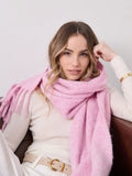 Betty Wool Plain Fluffy Scarf in Pink