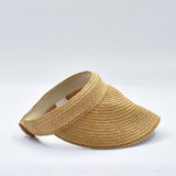 Elastic Wide Brim Sun Visor - Camel