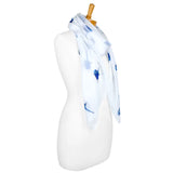 Wren Bird Scarf - White/Blue