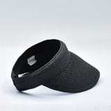 Elastic Wide Brim Sun Visor - Black