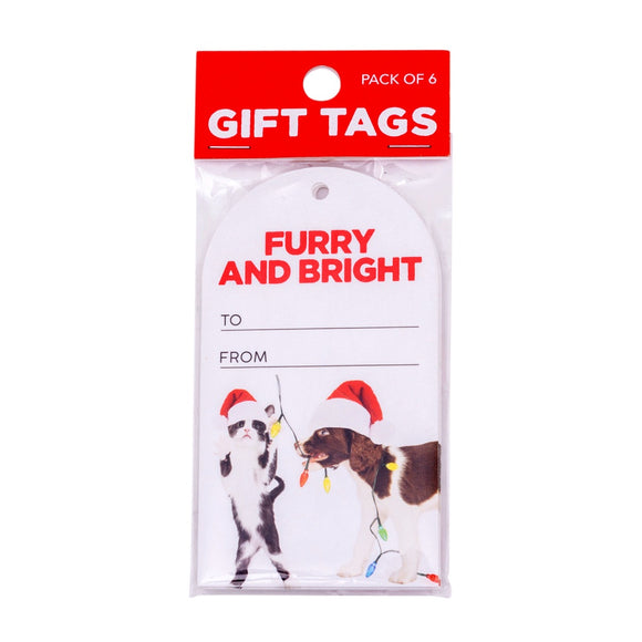 Christmas Gift Tags 6pck - Furry & Bright